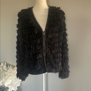 Vici Black Faux Fur Jacket Size S